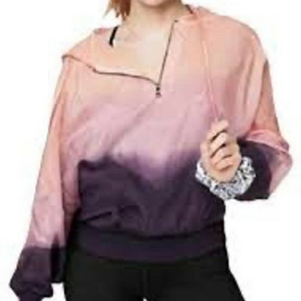 Young Fabulous and Broke pull over 1/2 zip  ombre doland sleeves women' hoodie S